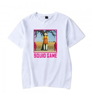Squid Game Fashion Print rövid ujjú póló kerek nyakú nagy méretű egyedi férfi póló