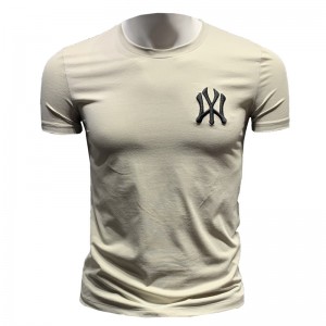 miesten lyhythihainen T-paita pyöreäkaula-aukkoinen ohut muoti isokokoinen puuvillainen t-paita