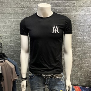 メンズ半袖TシャツラウンドネックスリムファッションラージサイズコットンTシャツ