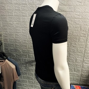 camiseta de manga corta para hombre cuello redondo camiseta de algodón de gran tamaño de moda delgada