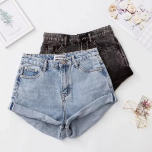 Ụmụ nwanyị Classic Retro Short Casual Jeans
