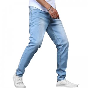 Sikat na High Quality Slim Fit Straight Base Five Bags Blue Men's Jeans