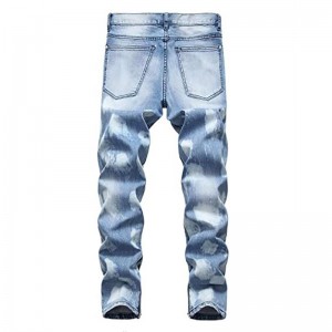 Hot Sælger Straight Ripped Herre Jeans Bottom Fly