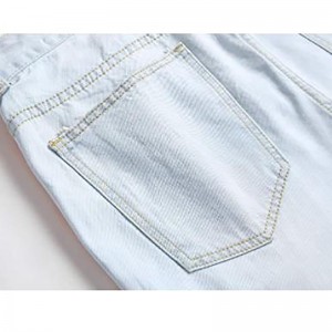 Капталындагы кол менен боёлгон кызгылт сары түстөгү эркектердин жыртылган джинсы