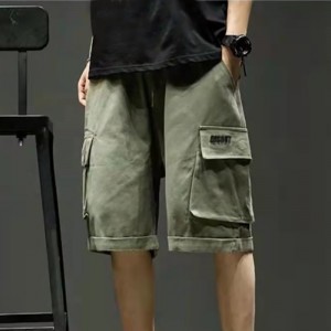 Pantalons texans cargo curts de talla gran amples casuals per a homes