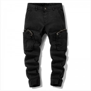 Pantalones personalizados a la moda de alta calidad con bolsillo con cremallera para hombres, pantalones cargo