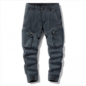 Brugerdefinerede bukser i høj kvalitet med lynlåslomme til mænds cargobukser