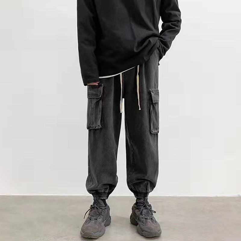 Hip-Hop High Quality Elastic Waist Multi – Pocket Design Street Men's Jeans Featured Image