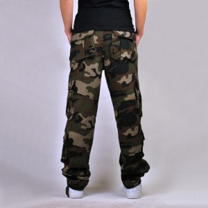 Pantalones tácticos militares Fans del ejército Pantalón de combate Bolsillos múltiples Pantalón de trabajo de carga