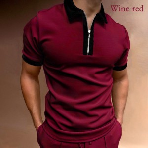 Hot Sale Varume Sweat Shirt Cotton Zipper Gym Workout Short Sleeve Wholesale POLO T Shirt