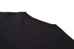 Hot Sell Στρογγυλό γιακά Κοντό μανίκι Lion Printing Μαύρο ανδρικό μπλουζάκι