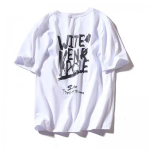 हॉट-सेल उत्पादने आरामदायक सैल शॉर्ट स्लीव्ह लेटर प्रिंटिंग ग्राफिटी पुरुष टी-शर्ट