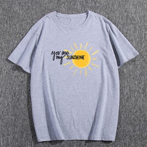 Muoti Casual Pyöreäkaula-aukkoinen lyhythihainen SUNSHINE Printing Miesten T-paita