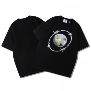 High Quality Round Neck T Shirt Txiv neej Style Custom Logo Quantity