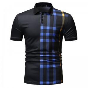 Mode décontracté de haute qualité plaine Mens Grid Polo Shirt pour les hommes de sport