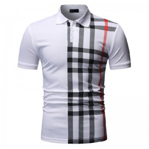 Moud Casual Héich Qualitéit Plain Männer Grid Polo Shirt fir Sports Männer