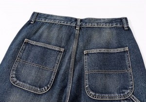 Casual Loose Ripped Blue Jeans Men Denim Work Pants