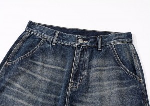Обичните лабави искинати сини фармерки машки тексас работни панталони
