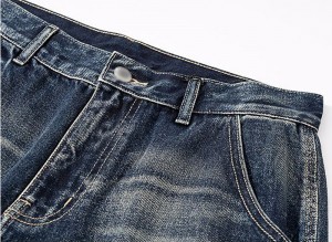 Casual losse gescheurde blauwe jeans heren denim werkbroek