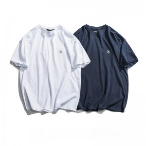 Cotton Round Collar Short Sleeves Silk Screen Embroidery T-shirt ea Banna