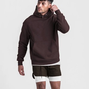 Autumn/Winter Fleece Loose Sport Plus Size Solid Color Men's Hoodie