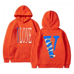 Fashion Trend Plus Velvet Blue Snake Big V Printing hlephileng Matching hoodies