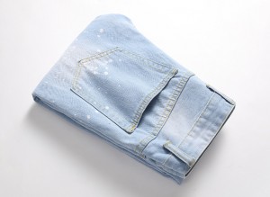 Mode Slank reguit buis Mans-jeans met gate in die verf