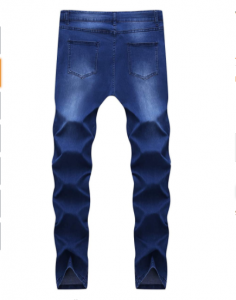 Чоловічі рвані джинси зі стрейч-прямими брюками