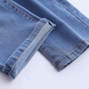 Slim Fit Skinny Ripped Jeans အမျိုးသားများအတွက် Stretched Distressed Straight Leg Denim Pants