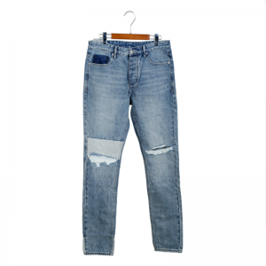 ရိုးရှင်းသော Original Fabric Stitching Design ရေဆေး Ripped Jeans အမျိုးသား