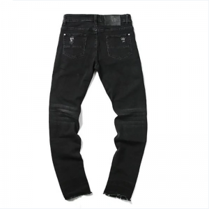 Әйгілі жыртылған тізе джинсы өрескел жиектер кездейсоқ джинсы ерлер