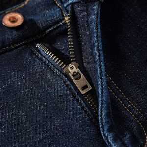Business Straight Nostalgic Back pocket Embroidery Light Plus Size Jeans Men