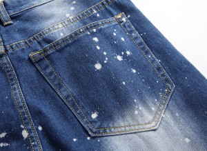 Весняно-осінні рвані прямі прямі чоловічі джинси великого розміру