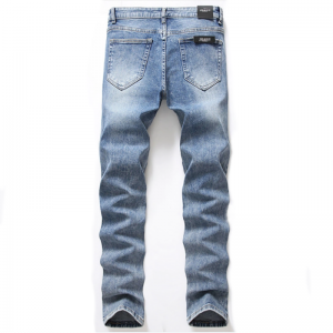 Moda Semplice Cinque Tasche Stretch Stretch Lavatu Pantaloni Slim Jeans Denim Men