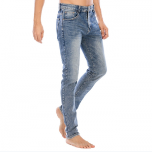Moda Semplice Cinque Tasche Stretch Stretch Lavatu Pantaloni Slim Jeans Denim Men