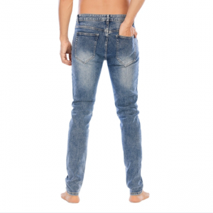 Fashion Simple Five Pocket Stretch Washed Slim Trousers Denim Jeans Men