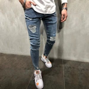 populer spring ripped slim jeans kanggo wong