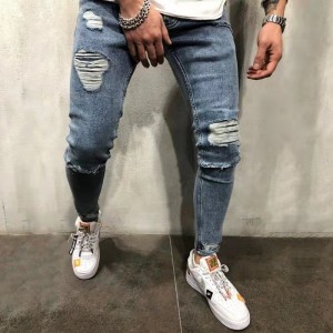 populaire lente gescheurde slanke jeans voor heren