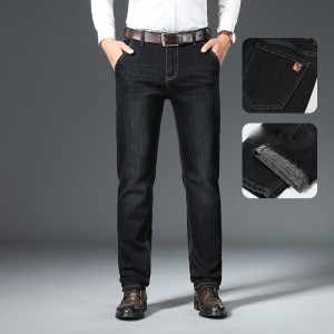 Rudens ir žiemos tamprūs džinsai vyriški tiesūs vamzdiniai ploni džinsai vyriški laisvalaikio aukštu juosmeniu ir aksominės kelnės