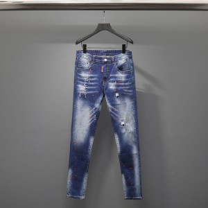 2021 فروش داغ شلوار جین مردانه گاه به گاه باریک و صاف شلوار جین سایز بزرگ شلوار جین مردانه