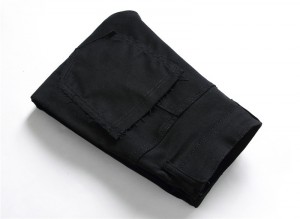 Modne muške traperice crne šivene do sredine struka ležerne teksas pantalone rastezljive male farmerke