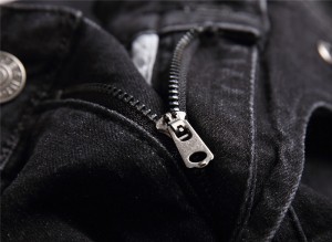 Madingos naujos siuvinėjimo džinsai vyriškos plonos tiesios laisvalaikio juodos vyriškos kelnės