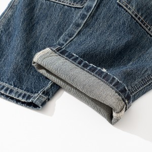 High-quality jeans cov txiv neej zam mid-waist mid-waist denim trousers xws li xoob ris tsho