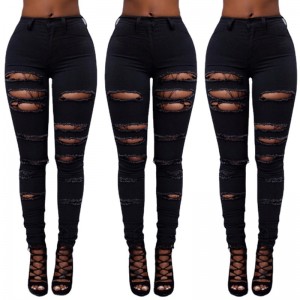 New Fashion Ripped Jeans Skinny Pants Women's Slim Fit Skinny Ladies Jeans