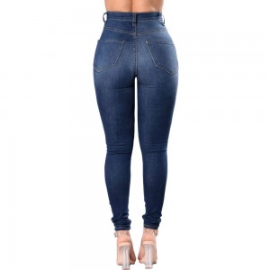 Madingi laisvalaikio moteriški džinsai Aukštos kokybės plėšyti siauri džinsai siauri džinsai