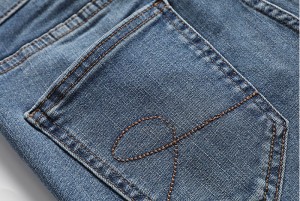 Изготовленные на заказ высококачественные брюки-карандаш на пуговицах стирают узкие светлые цветные женские джинсы