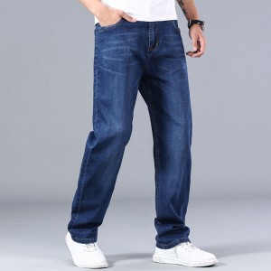 Einfache, verschleißfeste Reißverschluss-Fly-Gesäßtasche, bestickte Plus-Size-Jeans für Herren