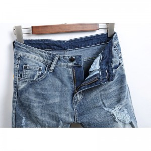 פופולרי לנשימה ג'ינס קרוע רוכסן Fly Jeans גברים