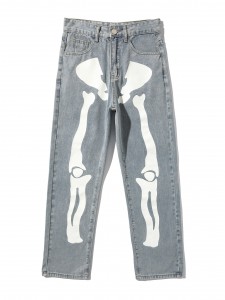 Factory Outlet Ανδρικά Τζιν Μόδα Stretch Slim Elastic Foot Camouflage Slim Jeans