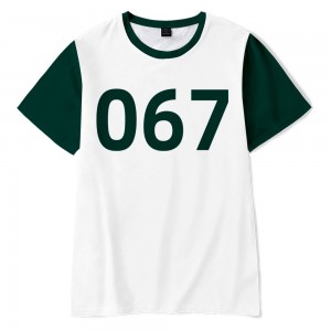 Squid Game T-shirt 218 nummer sportkläder löst bekväm rundhalsad bomull T-shirt för anpassad